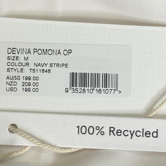 NEW TIGERLILY Devina Ponoma Blue White Striped Nautical One Piece Swimsuit M - Picture 13 of 16